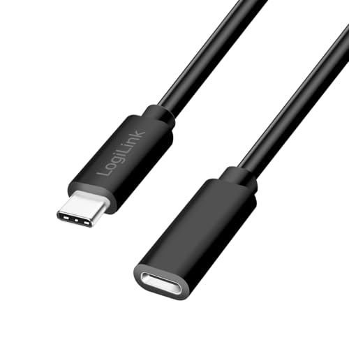Logilink CU0211 - USB 2.0 Typ-C Verl&auml;ngerungskabel mit PD Unterst&uuml;tzung (PowerDelivery), Farbe: Schwarz, Kabell&auml;nge: 2m