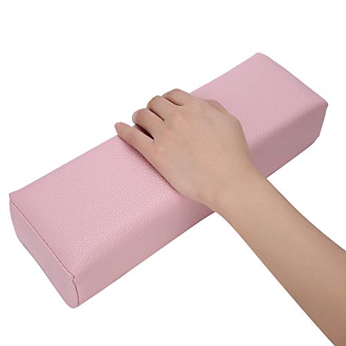 Paznokcie Podpórka Manicure Poduszka do rąk do paznokci Miękka i trwała poduszka do manicure ze skóry PU do paznokci na stół do paznokci 30 x 9,5 x 6,5 cm (różowy)