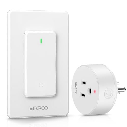 STRIPOO Garbage Disposal Wireless Switch Remote Control Outlet, 15A/1500W Plug-in Power, 300ft RF Range, Supports Multiple Devices, Overload Protection for Home Appliances