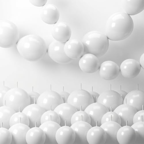 Image of White Quick Link Balloons, 120PCS Linking Balloons for Making Balloon Wall Balloon Arch Balloon Chains, Pearl Balloons for Wedding Birthday Baby Shower Graduation Grad Party Decorations (6+10inch)