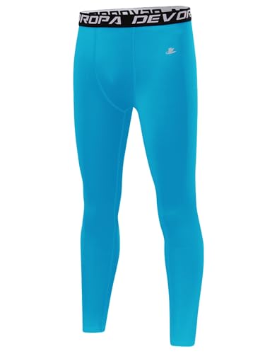 Image of DEVOROPA Boys Leggings Youth Compression Pants Sports Tights Basketball Football Baseball Soccer Baselayer Slim /Regular /Husky