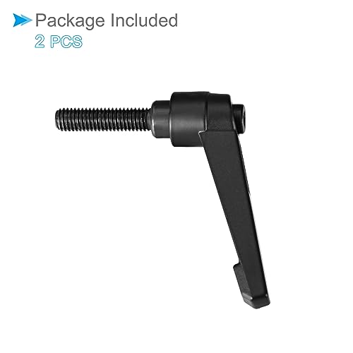 Image of Clamping Lever Handles, M8 x 32mm Male Thread, Adjustable Quick Release Locking Rotating Bolt Knobs Black - (Applications: for Lathe Machinery), 2-Pieces