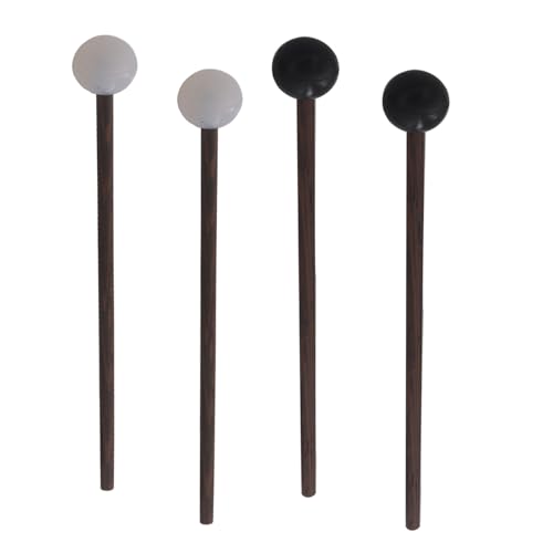 QINGFAN par de baquetas de tambor con mango de madera y punta de goma para instrumentos de percusión miniatura 5