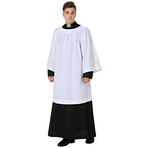 IvyRobes Premium White Round Neckline Surplice Vestment Cover