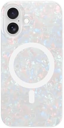 LONLI Hue for iPhone 16 Plus Case, Elegant White Pearl Tort Magnetic