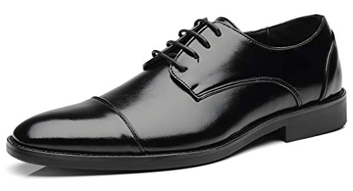 Mens Dress Shoes Classic Modern Formal Wingtip Cap-Toe Lace up Oxford Shoes