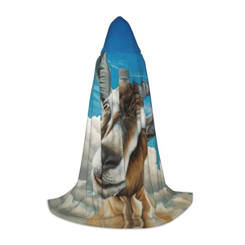 Cape à capuche chaude pour adolescent vêtement long thermique bleu