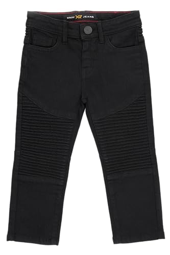 (2t-16), Elastic Waist Biker Moto Distressed Ripped Denim Je