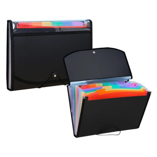 Sac accordéon PVC pour documents GALPADA : lot de 2 organisateurs de fichiers portables