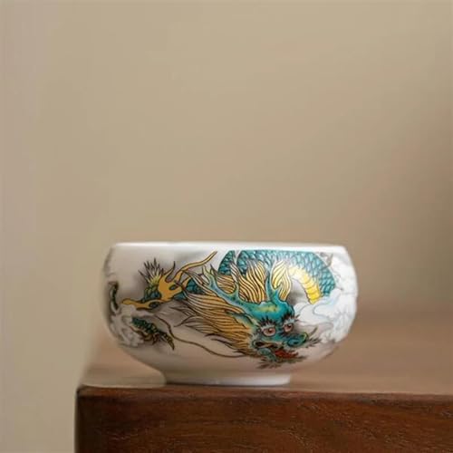 Juego De Té De La Tarde 2 Unids/set Sebo Jade Blanco Porcelana Kungfu Tazas Té Estilo Chino Dragan Patrón Tazón Taza Maestra Artesanías Cerámica Teaware Juegos De Té(B)