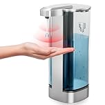 Automatic Liquid Soap Dispenser 17oz/500ml Touchless Dish Soap Dispenser IPX5 Waterproof 4 Adjustable Dispensing Levels,Liquid Hand Soap Dispenser Electric for Kitchen Bathroom Hotel,USB Charging