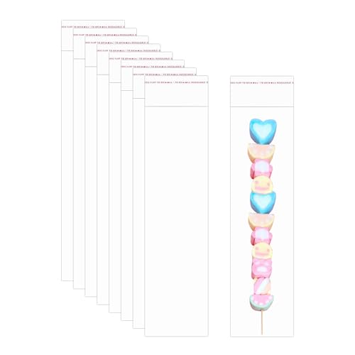 Plastic zakjes, cellofaanzakjes, 8 x 28 cm, 200 stuks, transparant, cellofaanzakjes, platte zakjes, kunststof, cadeauzakjes, zelfklevend, verzegelbare kleefsluiting voor sieraden, snoep, kaarsen