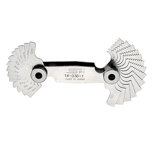 SPI 14-030-1 Steel Screw Pitch Gage: 28 Leaf, 60° Thread Angle, Metric 0.25mm to 2.5mm