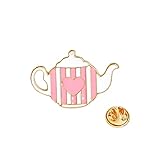Forma/patrón: animal Broche de esmalte con diseño de gato y tetera de Alicia en el país de las maravillas