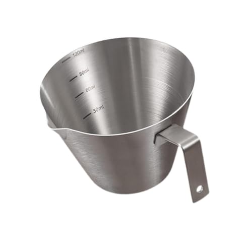 Gcljlmy Bicchiere graduato in acciaio inox, 4,06 once, portatile, con accessori per caffè espresso Cale, per casa, bar, utensili da cucina, argento