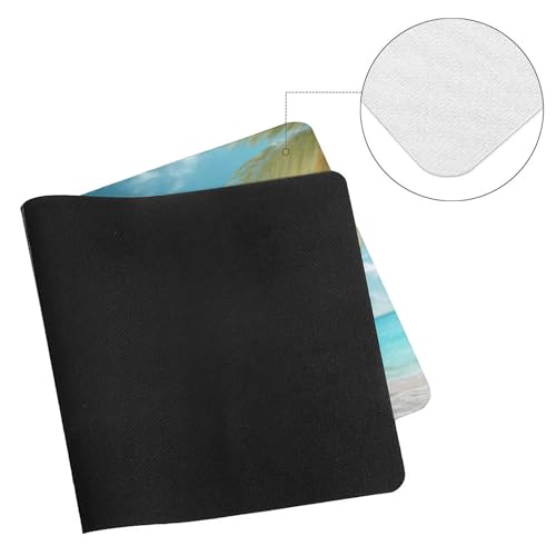 Image of Summer Cat Beach Extended Gaming Mouse Pad, with Stitched Edges Large Mouse Pad Desk Protector, Rubber Base Mousepad Keyboard Mouses Mat for Work Game Office Home- 32 inch X 16 inch Inch
