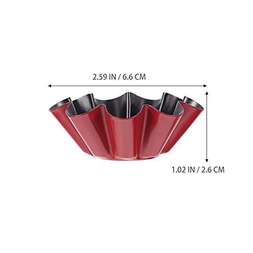 DOITOOL Egg Tart Mould 6.6cm, 4PCS Flower Shape Non Stick Mini Carbon Steel Pudding Moulds, Tart Pan - Image 4