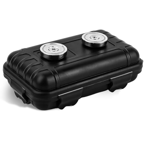 TNEDFOD Clé Magnétique Boîte, Noir Étanche Clé Magnétique Boîte, Boîte à Clés Magnétique Cache-Clés Magnétique Étanche Porte-Clés sous la...