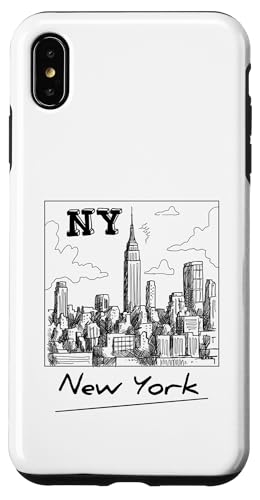 New York City Skyline - New York City Sketch Drawing Graphic X}zP[X iPhone XS Max p