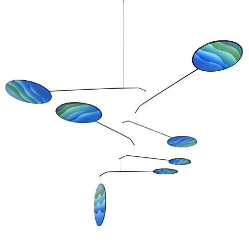 Ocean Blue Lumen Modern Indoor Mobile, Horizontal Style, 22" X 42", American Made #TOP16