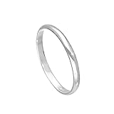 Stempel 925 Sterling Silber 2mm Ehering in D Form Größe 52 (Erhältliche Größen: 43-65)