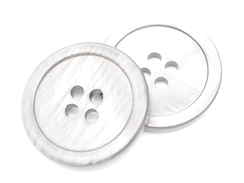 Craftmemore Shell Buttons 4 Holes Sewing Button Diy Crafts Tg66 (21Mm,12Pcs,White) #TOP19
