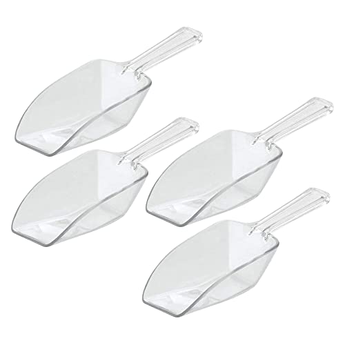 Kovake Lot de 4 petites pelles à glace en plastique, multi-usages, pratiques, mini pelles transparentes pour cuisine, fête de mariage, bar, bonbons, dessert, buffet