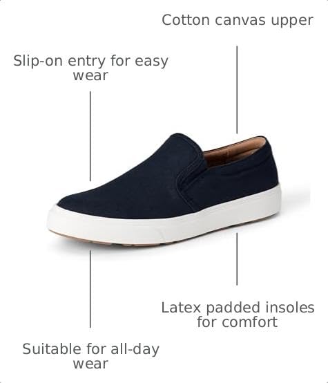 Image of Amazon Essentials Men's Canvas Slip-on Sneakers | Casual Shoes