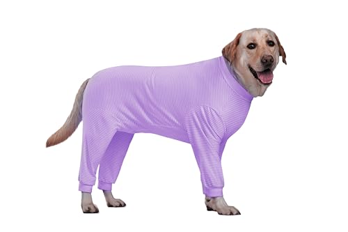 Image of Dog Recovery Suit, Large Medium Pet Onesie Bodysuit for Shedding, Prevent Licking, Wound Protection, Cone Alternative, Dog Shirt Pajamas (Violet, X-Large)