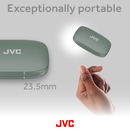 Image of JVC New Nearphones Open Ear True Wireless Headphones with 16mm Large Drivers for Powerful Sound, Single Ear use, Compact Size, and Long Battery Life (up to 38 Hours) - HANP50TG (Green)
