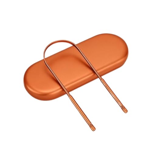 Kit Raspador Limpador De Língua Com Estojo Inox STX (Cobre)