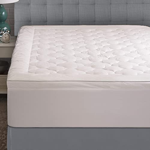 Allied Home Twin Cooling Mattress Topper - 100% Cotton Pillow Top Cooling Bed Topper for Night Sweats - Down Alternative Mattress Topper for Mattresses Up to 20" Deep, 39”x75”x15”x2