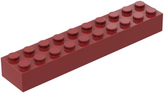 Ladrillo de construcción clásico de 2 x 10, bloque de ladrillo a granel de 100 piezas, ladrillos rojo caqui de 2 x 10 pulgadas, compatible con