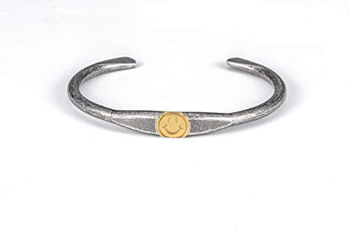 MINOIC Pulsera Hombre, Pulsera Cuero Hombre - Pulsera Acero Inoxidable Hombre 316L, Cuero sostenible 100% Piel Reciclada - Pulsera Ancla, Pulsera Calaveras Hombre, Brazalete Hombre Cover