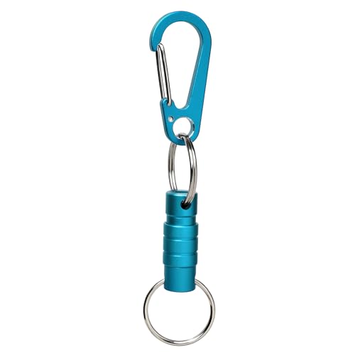 Image of Quick Release Keychain Clip, Small Carabiner Clip & Pull Apart Detachable Key Ring, Car Key Chain Hooks Keyring