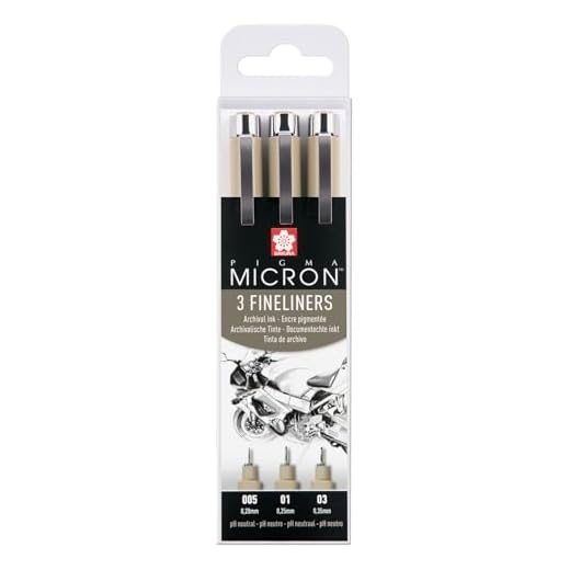 Sakura Pigma MICRON FD-Set (Nr. 005, 01, 03), 3 Stifte im Etui, Schwarz