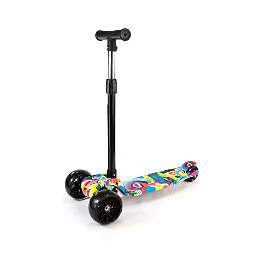 Patinete Infantil 3 Rodas Com Led Dobrável - Mega Compras