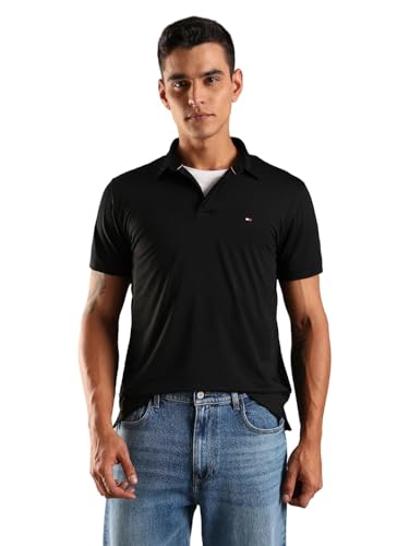 Image of Solid Regular Fit Cotton Polo T-Shirt