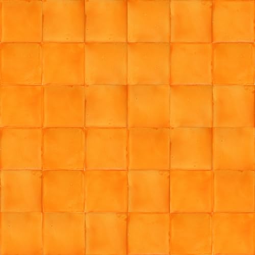 Cerames azulejos naranjas mexicanos monocolor Herrera - azulejos de mosaico, azulejos ceramica monocromáticos para cocina, baño, ducha | Un paquete de 90 baldosas naranjas ceramica 10,5x10,5 cm