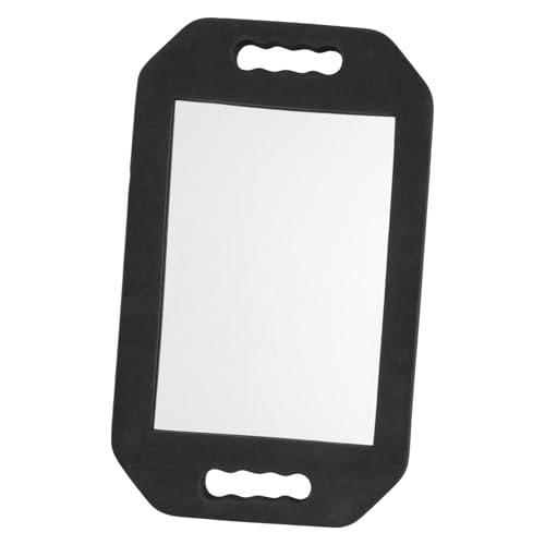 Miroir rectangulaire à main avec surface claire et mousse de protection noire