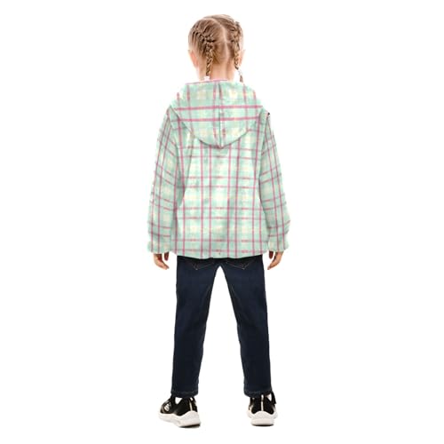 GuoChe Buffalo Plaid Scotland Green Boys Fleece Jacket4