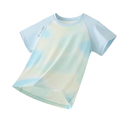 T-shirt fille tie-dye en soie glacée pour vacances et jeux en plein air