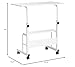 Adjustable Table Student Computer Portable Home Office Furniture Small Spaces Sofa Bedroom Bedside Desk Learn Play Game Desk on Wheels Movable with Storage Desk Size 31.5 * 15.7 Inch,White D