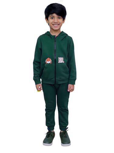 Image of The Mom Store Kids Sweatshirt With Joggers Set| Cotton With French Terry | Cute Prints | Warm | For Boys & Girls | Trendy Winter Sets For Kids | Hoodie And Sweatpant Set