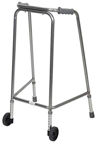 Aidapt Bariatric Standard Adjustable Height Aluminium Lightweight Walking Frame with Wheels and Anti Slip Ferrule Feet to Aid Stability and Confidence when Walking Aid
