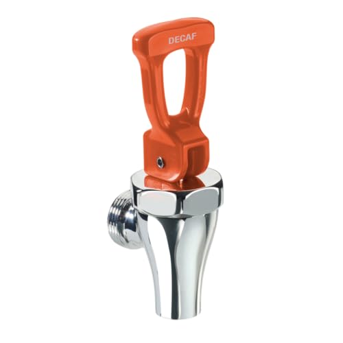 FSE 373-KR-19-302 Coffee Urn Faucet, Premium Brass Body with Chrome Finish, Includes Spring Stem and Seat Cup, Orange Handle for Decaf Identification, Foodservice Replacement Part, Single Spigot