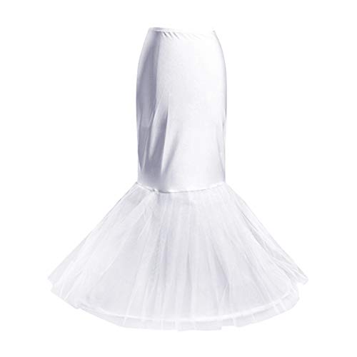 Mallalah Jupon Polyester Queue Sirène avec Cerceau élastique pour Robe de Mariée Jupon, Taille Unique