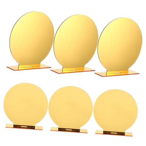 CIYODO 6 Sets Acrylic Table Number Signs with Stands Reusable Wedding Supplies for Parties Smooth Surface Blank Table Sign Holders Stable Base for Events and Banquets