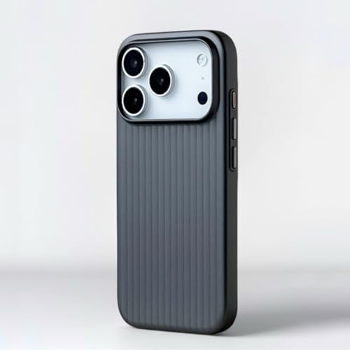 Coque noire à rayures 3D pour iPhone 14 Pro Max idéale au bureau