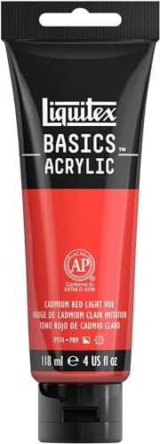 Liquitex BASICS Acrylic Paint, 4-oz tube, Cadmium Red Light Hue